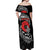 ANZAC Day Aotearoa Silver Fern Maori Personalised Off Shoulder Maxi Dress