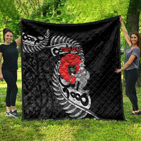 ANZAC Day Aotearoa Silver Fern Maori Personalised Quilt LT9 - Polynesian Pride