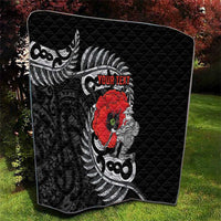ANZAC Day Aotearoa Silver Fern Maori Personalised Quilt LT9 - Polynesian Pride