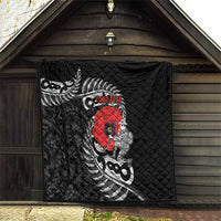 ANZAC Day Aotearoa Silver Fern Maori Personalised Quilt LT9 - Polynesian Pride