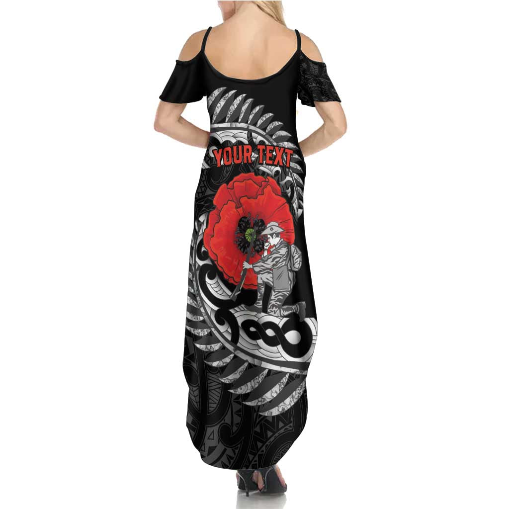 ANZAC Day Aotearoa Silver Fern Maori Personalised Summer Maxi Dress LT9 - Polynesian Pride