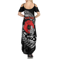 ANZAC Day Aotearoa Silver Fern Maori Personalised Summer Maxi Dress LT9 - Polynesian Pride