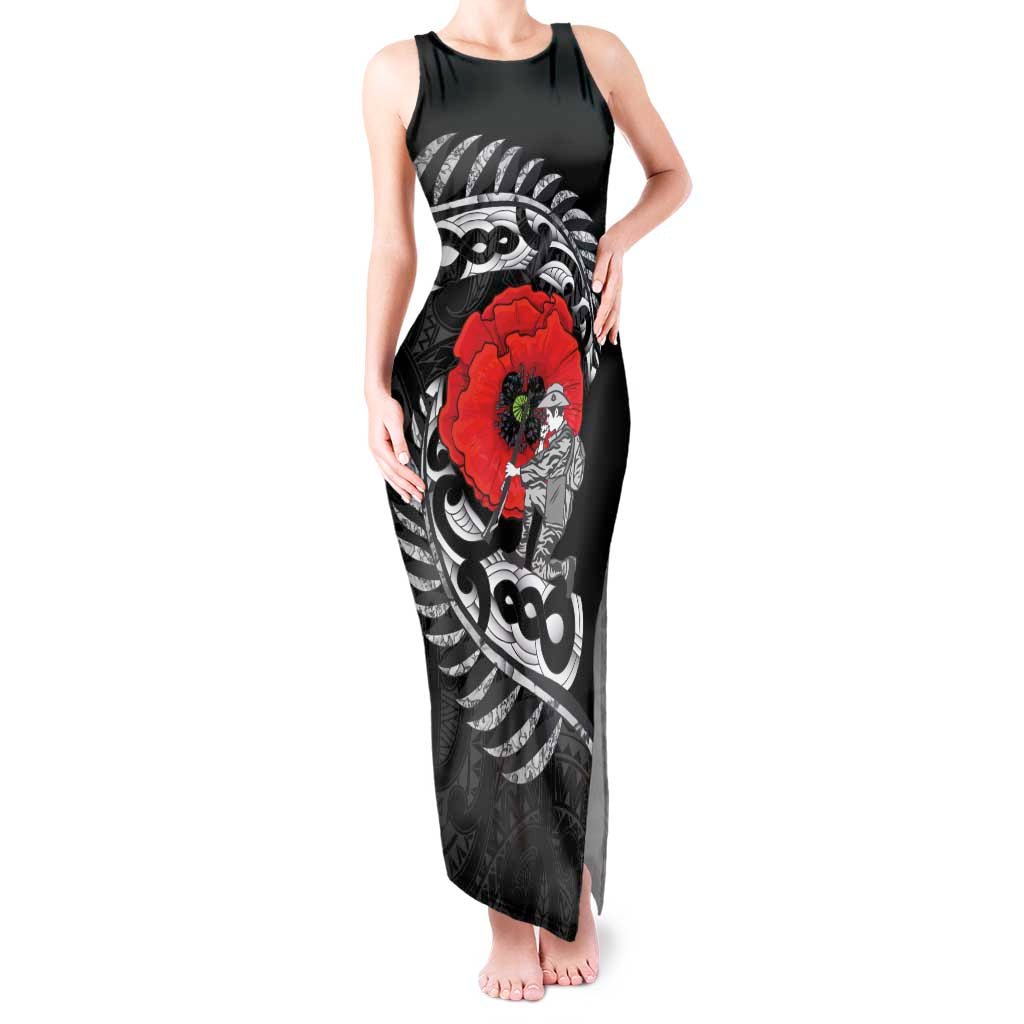 ANZAC Day Aotearoa Silver Fern Maori Personalised Tank Maxi Dress