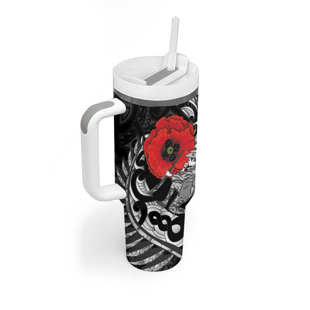 ANZAC Day Aotearoa Silver Fern Maori Personalised Tumbler With Handle LT9 - Polynesian Pride