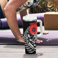 ANZAC Day Aotearoa Silver Fern Maori Personalised Tumbler With Handle LT9 - Polynesian Pride