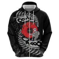 ANZAC Day Aotearoa Silver Fern Maori Personalised Zip Hoodie LT9 - Polynesian Pride
