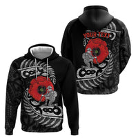 ANZAC Day Aotearoa Silver Fern Maori Personalised Zip Hoodie LT9 - Polynesian Pride