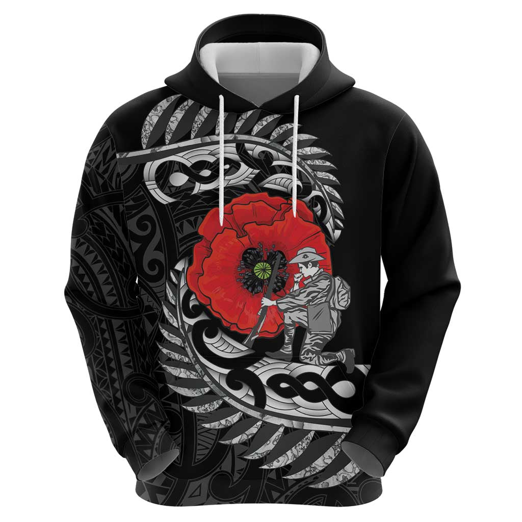 ANZAC Day Aotearoa Silver Fern Maori Personalised Zip Hoodie LT9 - Polynesian Pride