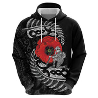 ANZAC Day Aotearoa Silver Fern Maori Personalised Zip Hoodie LT9 - Polynesian Pride