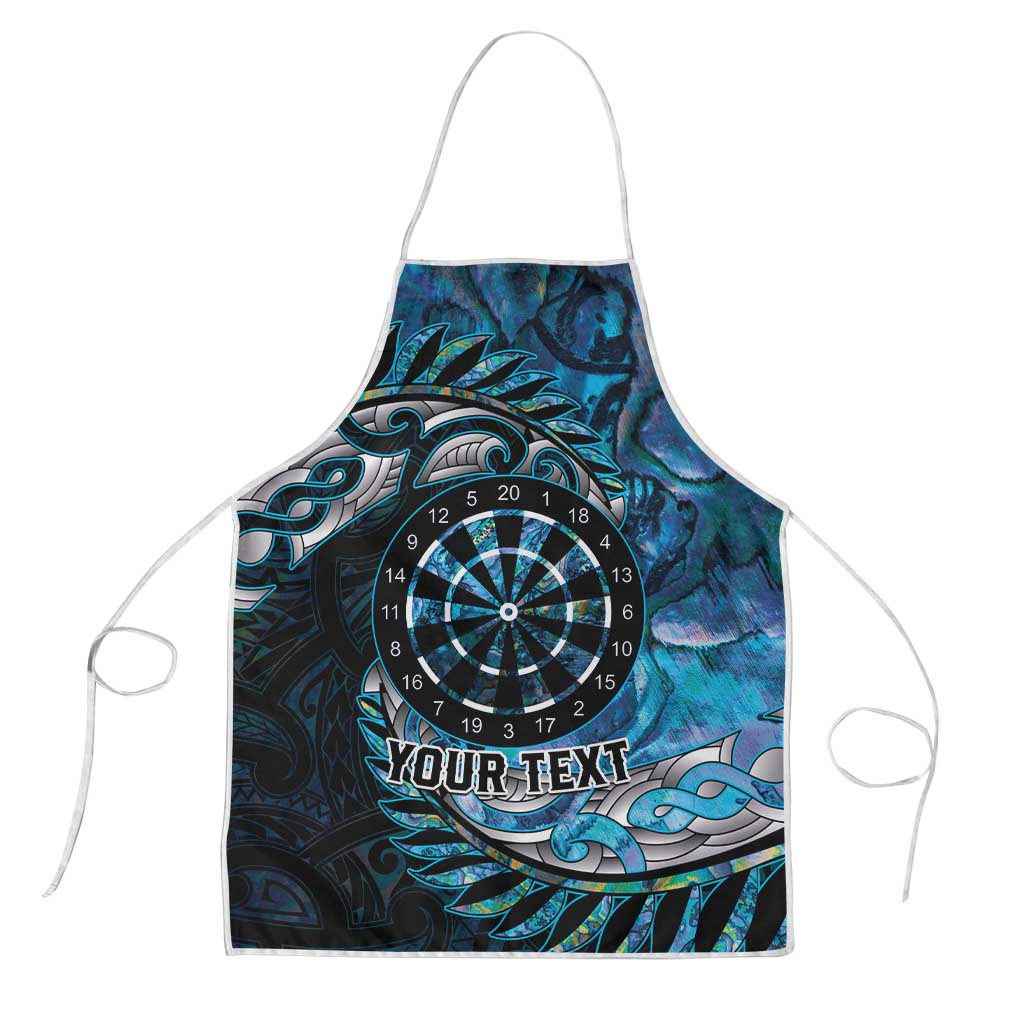 New Zealand Darts Personalised Apron Aotearoa Silver Fern Blue Papua Shell Spirit LT9 Blue - Polynesian Pride