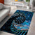 New Zealand Darts Personalised Area Rug Aotearoa Silver Fern Blue Papua Shell Spirit