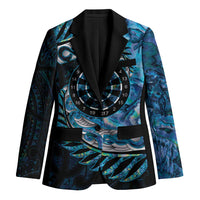 New Zealand Darts Personalised Blazer Aotearoa Silver Fern Blue Papua Shell Spirit LT9 Unisex Blue - Polynesian Pride