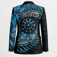 New Zealand Darts Personalised Blazer Aotearoa Silver Fern Blue Papua Shell Spirit LT9 - Polynesian Pride