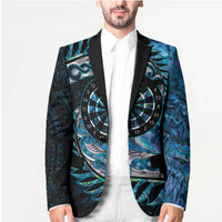 New Zealand Darts Personalised Blazer Aotearoa Silver Fern Blue Papua Shell Spirit LT9 - Polynesian Pride