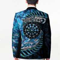 New Zealand Darts Personalised Blazer Aotearoa Silver Fern Blue Papua Shell Spirit LT9 - Polynesian Pride