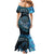 New Zealand Darts Personalised Mermaid Dress Aotearoa Silver Fern Blue Papua Shell Spirit