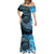 New Zealand Darts Personalised Mermaid Dress Aotearoa Silver Fern Blue Papua Shell Spirit