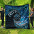 New Zealand Darts Personalised Quilt Aotearoa Silver Fern Blue Papua Shell Spirit