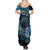 New Zealand Darts Personalised Summer Maxi Dress Aotearoa Silver Fern Blue Papua Shell Spirit