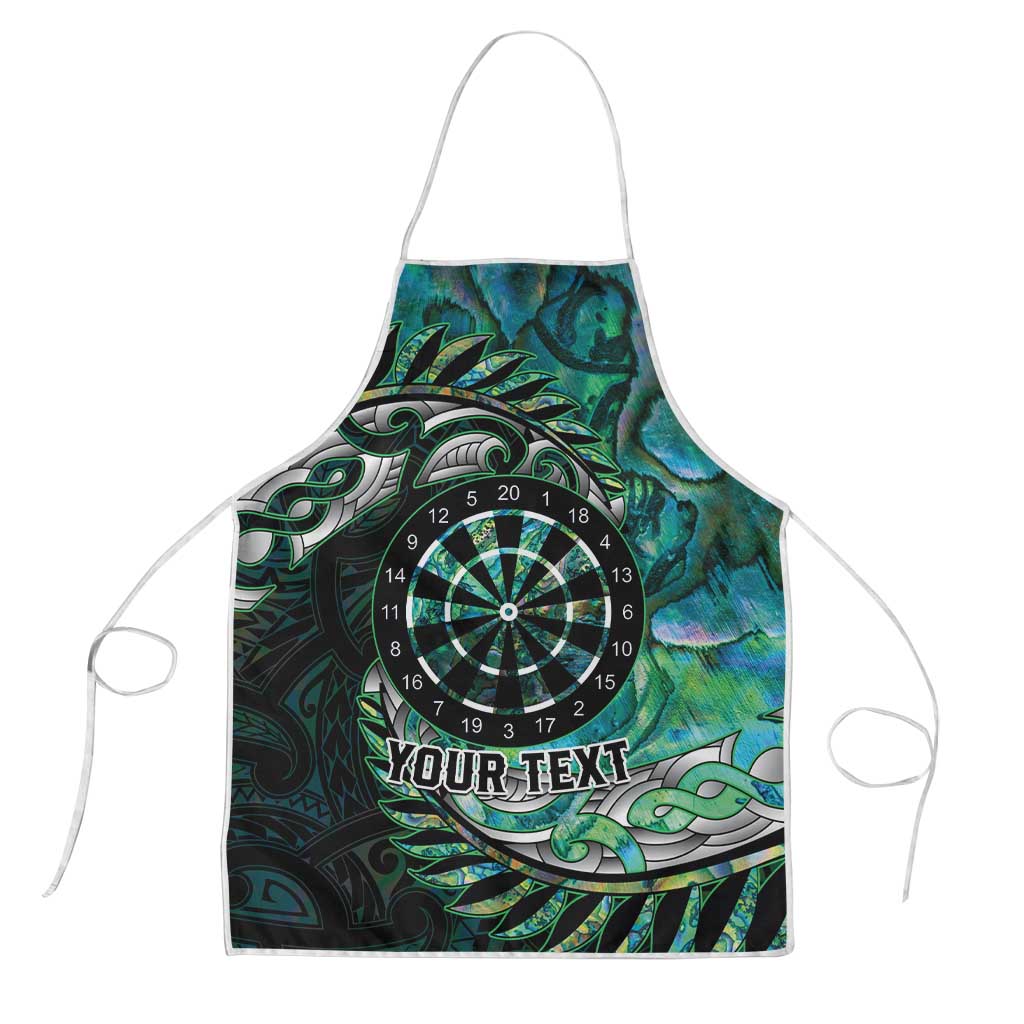 New Zealand Darts Personalised Apron Aotearoa Silver Fern Green Papua Shell Spirit LT9 Green - Polynesian Pride