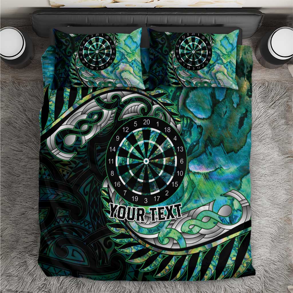 New Zealand Darts Personalised Bedding Set Aotearoa Silver Fern Green Papua Shell Spirit LT9 Green - Polynesian Pride