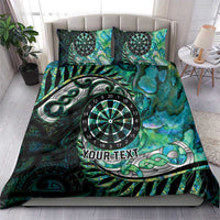 New Zealand Darts Personalised Bedding Set Aotearoa Silver Fern Green Papua Shell Spirit LT9 - Polynesian Pride