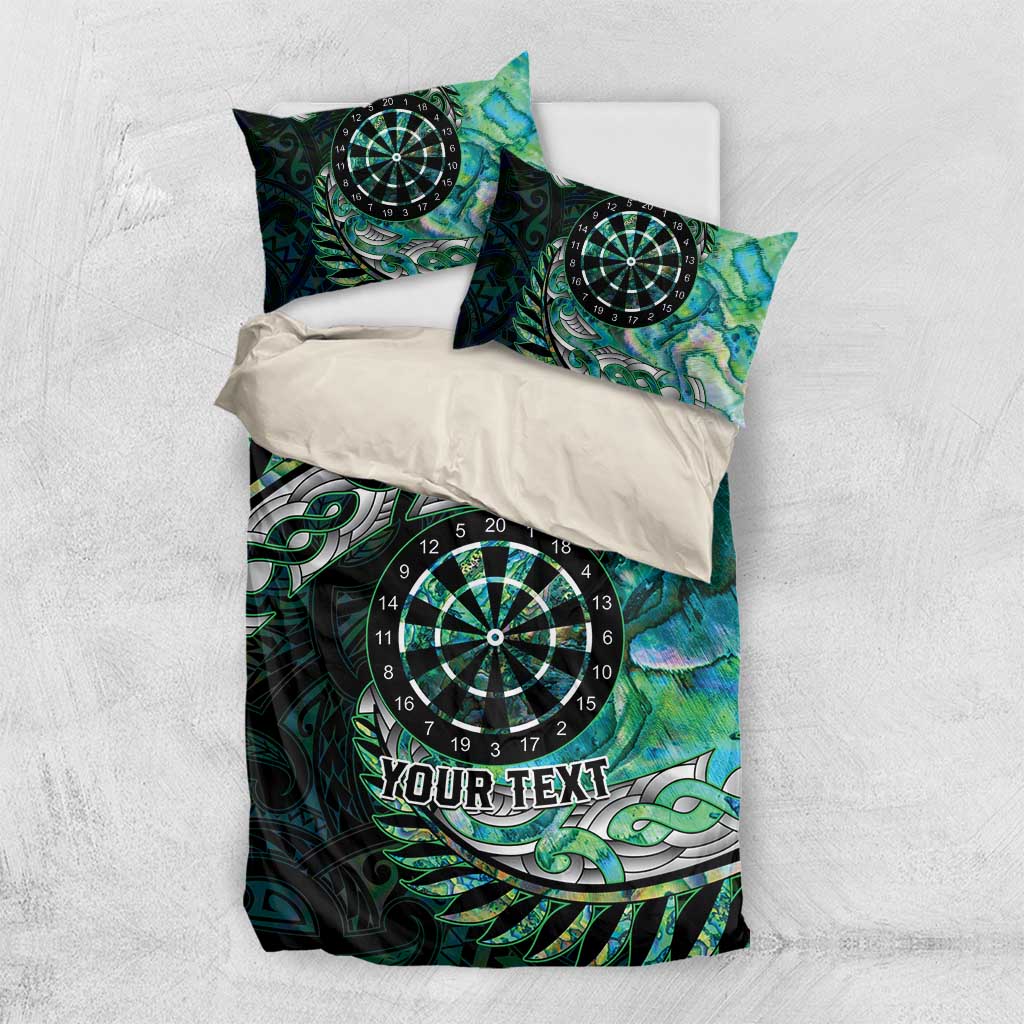 New Zealand Darts Personalised Bedding Set Aotearoa Silver Fern Green Papua Shell Spirit LT9 US Twin 172cm x 218cm Green - Polynesian Pride
