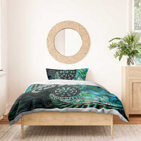 New Zealand Darts Personalised Bedding Set Aotearoa Silver Fern Green Papua Shell Spirit LT9 - Polynesian Pride