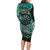 New Zealand Darts Personalised Long Sleeve Bodycon Dress Aotearoa Silver Fern Green Papua Shell Spirit