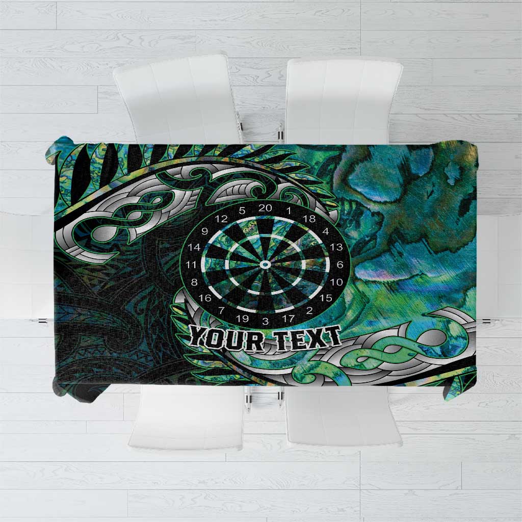 New Zealand Darts Personalised Tablecloth Aotearoa Silver Fern Green Papua Shell Spirit LT9 Green - Polynesian Pride
