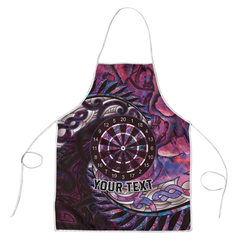 New Zealand Darts Personalised Apron Aotearoa Silver Fern Pink Papua Shell Spirit LT9 Pink - Polynesian Pride