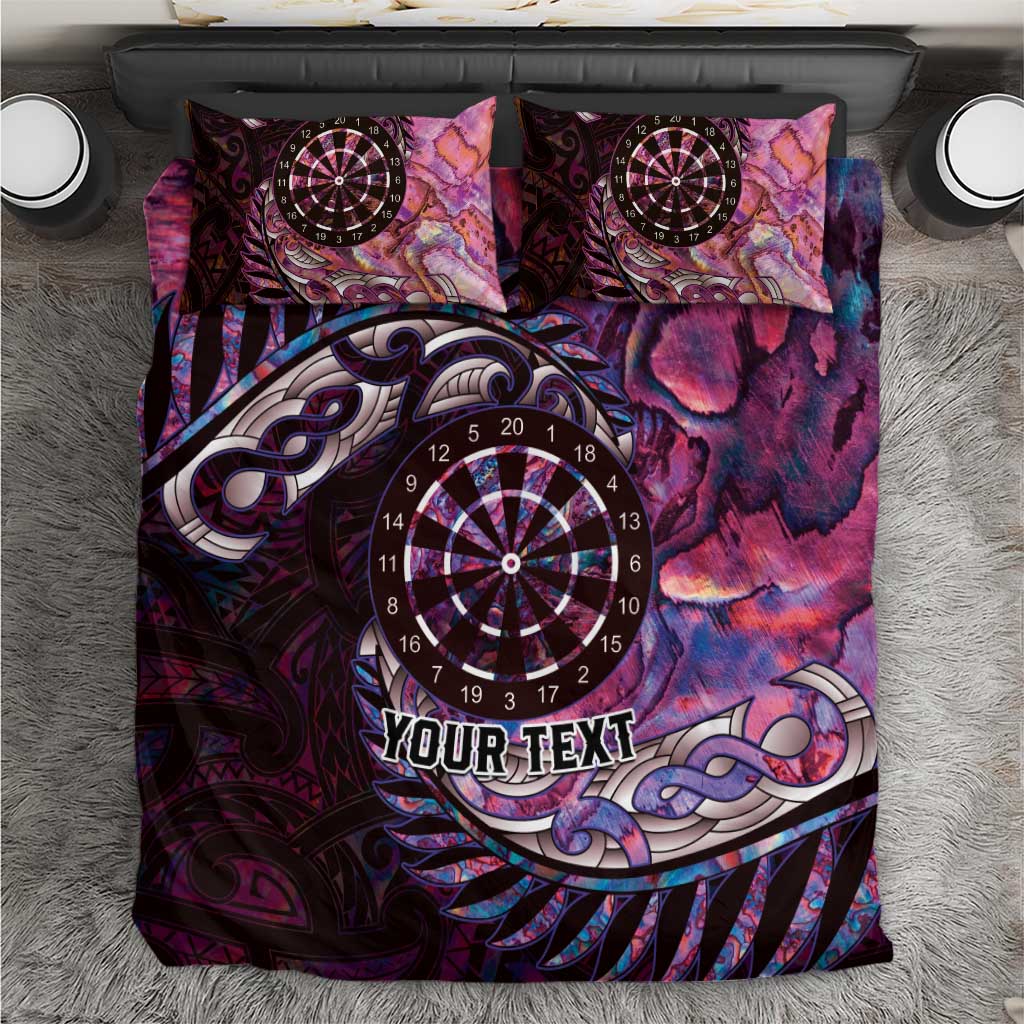 New Zealand Darts Personalised Bedding Set Aotearoa Silver Fern Pink Papua Shell Spirit LT9 Pink - Polynesian Pride