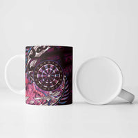 New Zealand Darts Personalised Ceramic Mug Aotearoa Silver Fern Pink Papua Shell Spirit LT9 - Polynesian Pride
