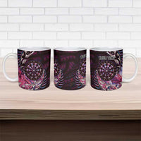 New Zealand Darts Personalised Ceramic Mug Aotearoa Silver Fern Pink Papua Shell Spirit LT9 - Polynesian Pride