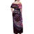 New Zealand Darts Personalised Off Shoulder Maxi Dress Aotearoa Silver Fern Pink Papua Shell Spirit