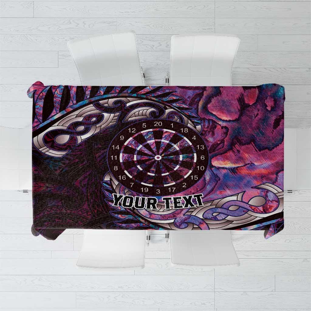 New Zealand Darts Personalised Tablecloth Aotearoa Silver Fern Pink Papua Shell Spirit LT9 Pink - Polynesian Pride