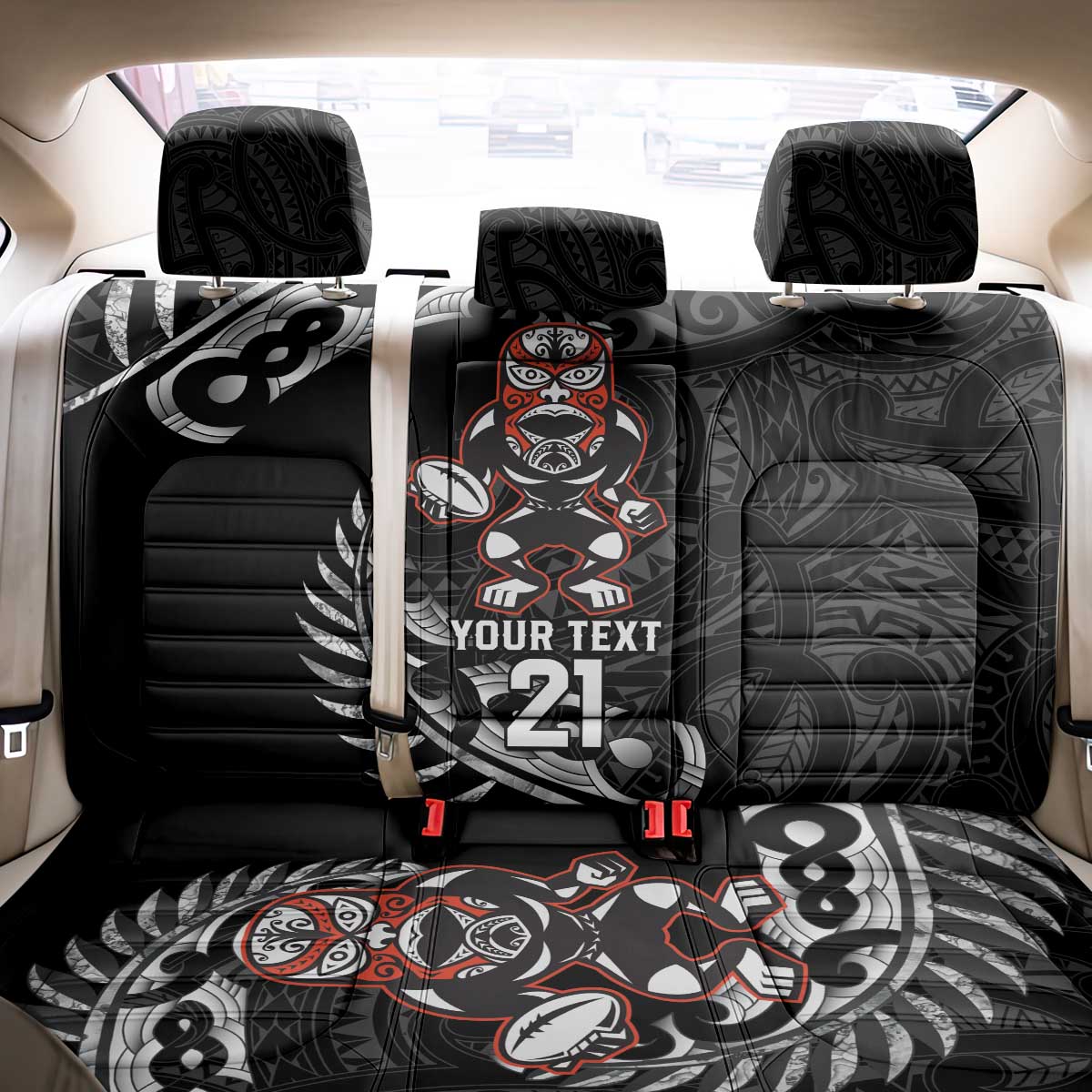 New Zealand Indigenous-Maori Rugby Custom Back Car Seat Cover LT9 - Polynesian Pride