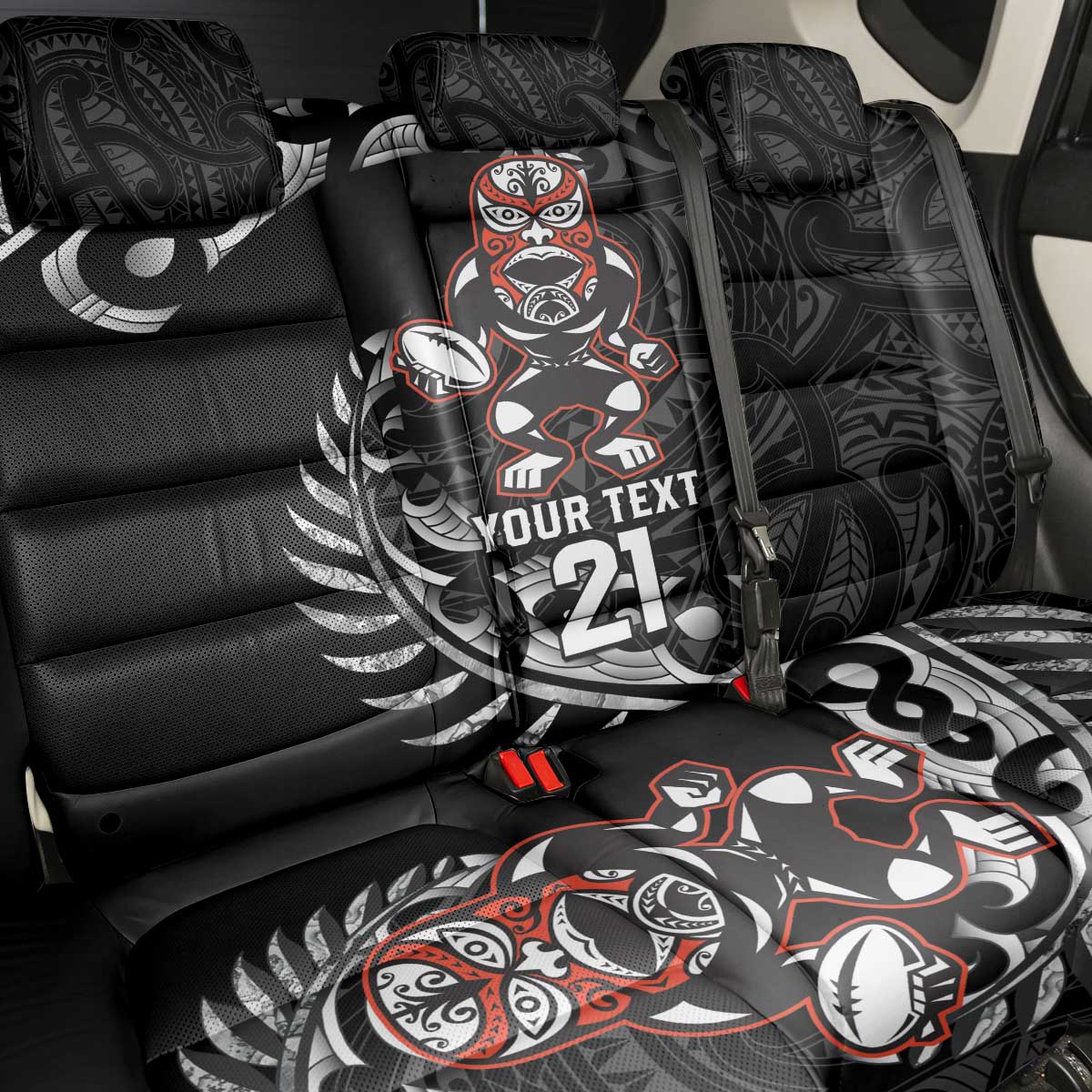 New Zealand Indigenous-Maori Rugby Custom Back Car Seat Cover LT9 - Polynesian Pride