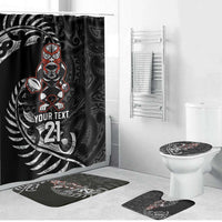 New Zealand Indigenous-Maori Rugby Custom Bathroom Set LT9 Bathroom Set (4 pcs) Black - Polynesian Pride