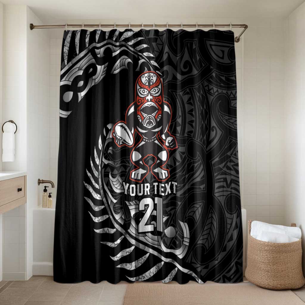 New Zealand Indigenous-Maori Rugby Custom Bathroom Set LT9 Shower Curtain Only Black - Polynesian Pride