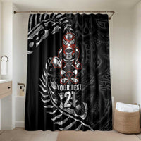 New Zealand Indigenous-Maori Rugby Custom Bathroom Set LT9 Shower Curtain Only Black - Polynesian Pride