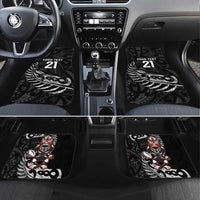 New Zealand Indigenous-Maori Rugby Custom Car Mats LT9 Set 4pcs Black - Polynesian Pride