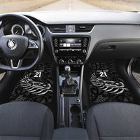 New Zealand Indigenous-Maori Rugby Custom Car Mats LT9 Set 2pcs - Front Black - Polynesian Pride