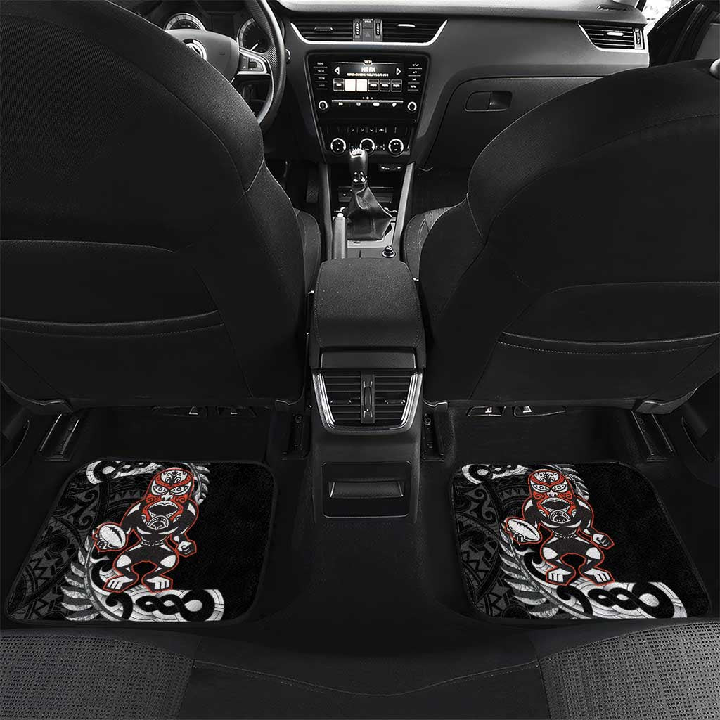 New Zealand Indigenous-Maori Rugby Custom Car Mats LT9 Set 2pcs - Back Black - Polynesian Pride