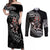 New Zealand Indigenous-Maori Rugby Custom Couples Matching Off Shoulder Maxi Dress and Long Sleeve Button Shirt