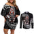 New Zealand Indigenous-Maori Rugby Custom Couples Matching Off Shoulder Short Dress and Long Sleeve Button Shirt