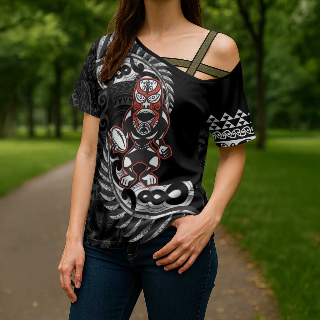 New Zealand Indigenous-Maori Rugby Custom Cross Shoulder Shirt LT9 - Polynesian Pride
