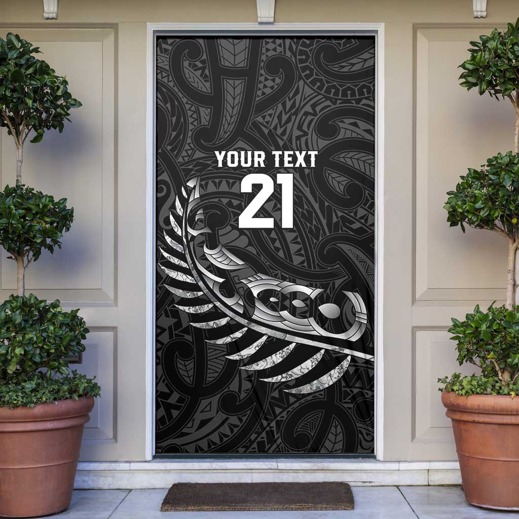 New Zealand Indigenous-Maori Rugby Custom Door Cover LT9 Black - Polynesian Pride