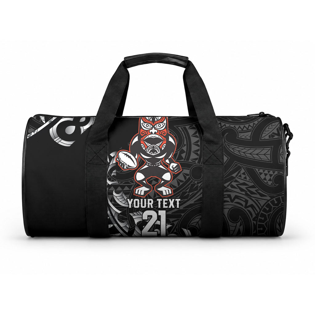 New Zealand Indigenous-Maori Rugby Custom Duffle Bag LT9 One size Black - Polynesian Pride