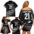 New Zealand Indigenous-Maori Rugby Custom Family Matching Off Shoulder Short Dress and Hawaiian Shirt